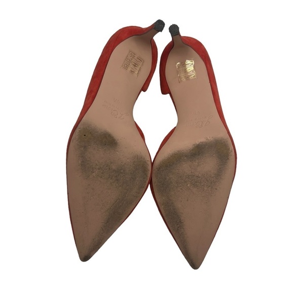 J. Crew Burnt Orange Suede Pointed Toe D’Orsay Heels Size 6 1/2 Women’s - Picture 7 of 7